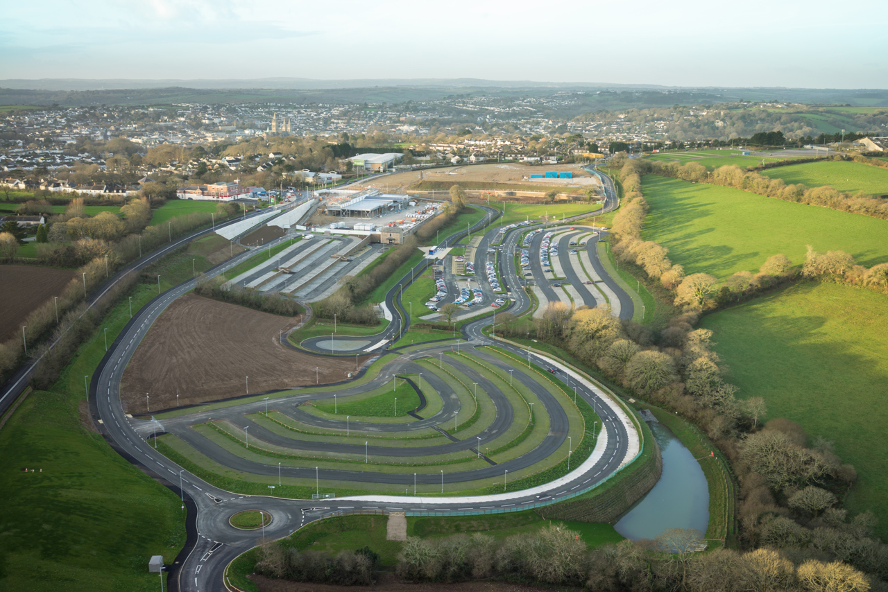 Truro park and ride aerial view